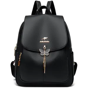 High Quality Hardware Decoration Backpack Large Capacity Solid Color SchoolBag Sac A Dos Luxury Women's Brand Designer Backpacks