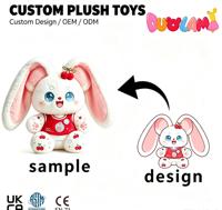 Peluche personnalisée Lapin cerise mignon, jouet en peluche doux pour cadeau de vacances, décoration de la maison, poupée en peluche sur mesure