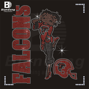 Transferencia de calor de diamantes de imitación Bettyboop personalizada para camisetas DIY <span class=keywords><strong>NFL</strong></span> Sports Team Logo Iron-On Transfers Girl Clothing Design - Product Image 3