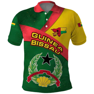 T-shirt personnalisé pour homme, style drapeau et armoiries de la Guinée Afro, en maille gaufrée courte, taille XL, idéal pour le golf, collection indépendante - Product Image 4