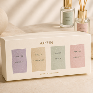 Aikun 50ml Clear Glass Sticker Cream Box Low MOQ 30pcs Fast 3 Day Sample Any <b>Scent</b> Long Lasting Reed Diffuser Set for Sellers - Product Image 3