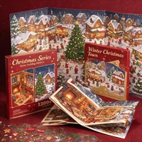 Autocollants de scène miniature 3D, Noël, Père Noël, bonhomme de neige, autocollants de dessins animés mignons, livre d'autocollants pour enfants, bricolage, cadeau