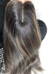 Extensiones de Cabello Europeo Virgen, Color Castaño Oscuro, Lisas, con Base de Monofilamento y Seda, Transpirables, para Mujeres Blancas - Product Image 3