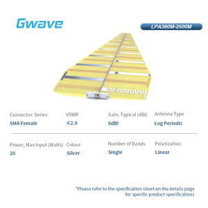 Ультра-Широкополосная Антенна 6 дБи, логпериодическая антенна 380 мГц до 2,5 ГГц радиочастотная антенна - Product Image 2