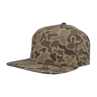 Casquette Snapback 7 Panneaux Camouflage Personnalisable avec Logo, Perforations Découpées au Laser, Visière Plate, Imperméable, pour le Golf