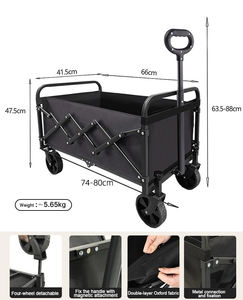 Rueda desmontable personalizada portátil ajustable plegable al aire libre jardín carro playa Picnic plegable Camping carro - Product Image 3