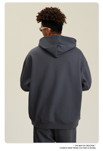 Impresión digital personalizada DTG, estampado en caliente personalizado, ropa urbana, 350 g/m², poliéster/algodón, sudaderas con capucha unisex con cuello alto para hombre - Product Image 2