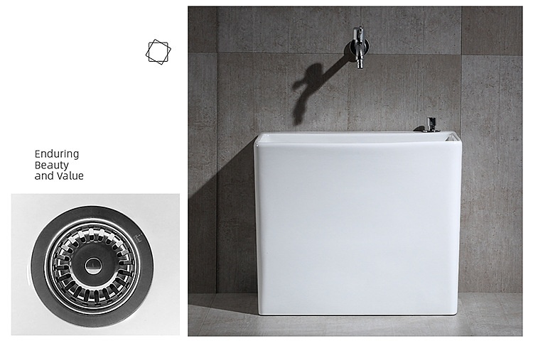 Wash Mop Pool with Drive Balcony Bathroom Geobasin Mop Ceramic Side Drainage Square Household Sink Mop Sink