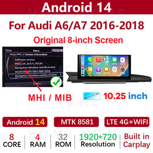<span class=keywords><strong>Android</strong></span> 14 mtk8581 10.25/12.5 inch Xe video đài phát thanh Máy nghe nhạc stereo cho Audi A6 A7 2012-2018 không dây Carplay tự động GPS Navigation - Product Image 3