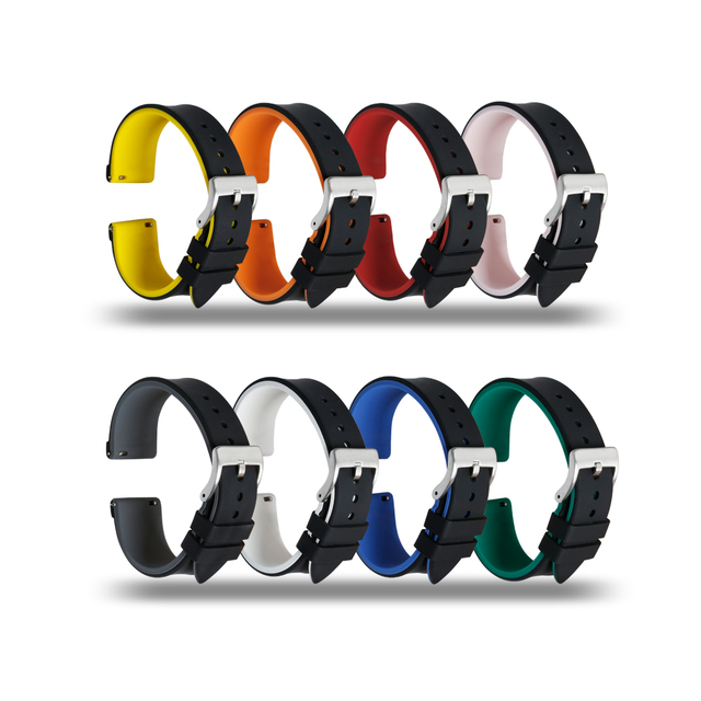 Suitable for Huawei Gt Two-color Silicone Watch Strap 20mm 22mm Smart Watch Sport Strap Bracelet Silicone
