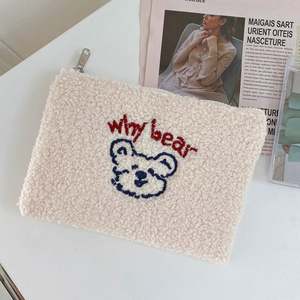 Pochette de maquillage tendance avec fermeture éclair, en tissu éponge, coton, velours, serviette et accessoires pour éponge, trousse à cosmétiques - Product Image 2