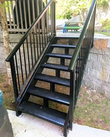 Escalier flottant en acier prégalvanisé et bois avec marches en bois massif, pour usage extérieur, installation facile pour la construction de bâtiments de grande hauteur