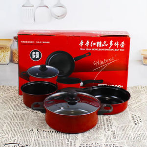 Innovative PFOA Free Nonstick Coating Cookware Set Three-Piece Frying Pan <b>Wok</b> With Lid Soup Pot Hot Selling - Product Image 3