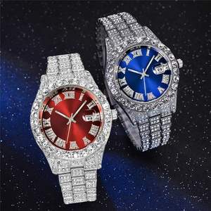 2025 <b>Men's</b> Iced-Out Analog Quartz <b>Watch</b> Crystal Rhinestone Stainless Steel Wrist <b>Bracelet</b> 43mm Dial Fashionable Diamond <b>Watch</b> - Product Image 6