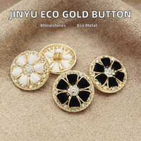 Pabrik XIANGYU Kancing Logam Kustom Berlapis Ramah Lingkungan Bebas Nikel Bebas Timbal Dapat Dicuci Berlapis Rhinestone Emas Mewah