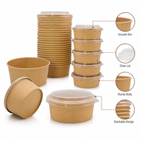 Bols en carton ondulé biodégradable jetables de qualité commerciale pour sushis, pizzas, plats à emporter, salades, nouilles, snacks et pains