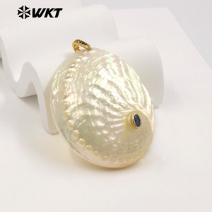 WT-JP498 Maravilloso Colgante de Oro con Zirconia en Forma de Trompeta Natural, Accesorio de Collar de la Serie de Verano para Mujer - Product Image 4