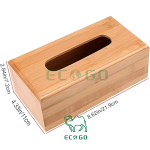 Organisateur de bureau Boîte à mouchoirs en bambou en bois Boîte de rangement simple pour serviettes de table Boîte à mouchoirs en bambou - Product Image 1