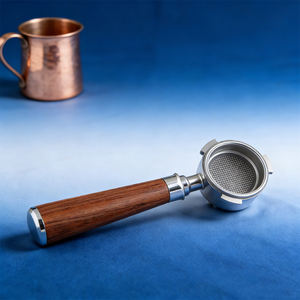 Porte-filtre sans fond Klam 51 mm personnalisé pour machine <span class=keywords><strong>Delonghi</strong></span> EC680/EC685, réutilisable, écologique, poignée en acajou - Product Image 4