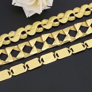 JXX <b>Fashion</b> 24K Gold Plated Cuban Links Chains Necklace Brass Jewelry for Women and Men Classic Style - Product Image 1