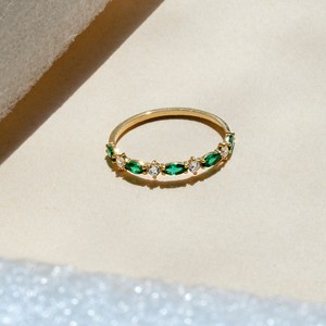 Anillo de apilamiento de lujo de Plata de Ley 925 con diamante de corte brillante redondo CZ-El mejor anillo de compromiso de regalo de San Valentín - Product Image 4