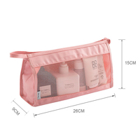 Sac à cosmétiques de voyage de grande capacité, sac à cosmétiques en maille de Polyester personnalisé, sac de maquillage Portable à la mode, pochette à cosmétiques à la mode