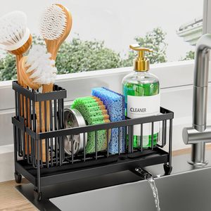 Hot Sale Stainless Steel Sink Caddy Kitchen Countertop Organizer Sponge Holder Scrubber Sponge Brushes Dishcloth Storage Rack - Product Image 1