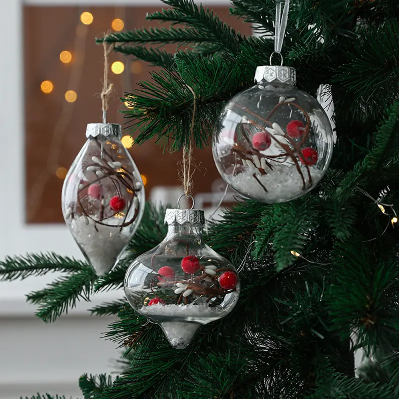 Boule suspendue pour arbre De noël, ornements en plastique pour l'arbre De noël