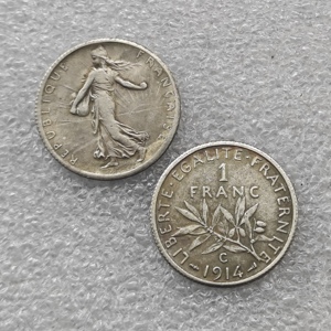 1903,1906,1914-C,1900 Frankrijk 1 Franc Semeuse, Parijs antieke stijl herdenkingsmunten, geschenken, woondecoratie - Product Image 1