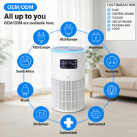Purificateur d'air compact portable en plastique pour bureau, fabriqué sur mesure, avec filtres HEPA au charbon actif, fonctionnement silencieux, capteurs intelligents