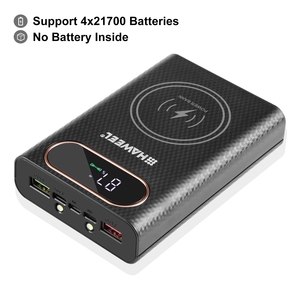 DIY 4x rechargeable <span class=keywords><strong>18650</strong></span> 21700 QC PD FCP AFC 22.5W boîtier d'alimentation à charge rapide 15W boîtier de banque d'alimentation à charge sans fil pour 10000mah - Product Image 2