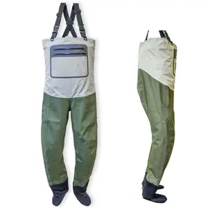 Pesca roupas impermeável respirável wader, waders peito mosca pesca waders pesca