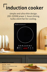 Cuisinière à <span class=keywords><strong>induction</strong></span> portable 10P 2200W étanche à brûleur unique avec <span class=keywords><strong>plaque</strong></span> céramique robuste <span class=keywords><strong>pour</strong></span> usage domestique, extérieur et hôtelier (plastique) - Product Image 2