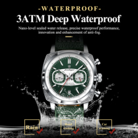 Montre à quartz Poedagar 838 pour homme, bracelet en cuir de luxe, carrée, multifonctionnelle, chronographe, lumineuse, étanche