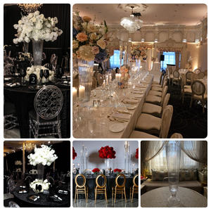 Centros de Mesa Decorativos para Bodas con Diseño Nuevo de LEDA, Soporte de Flores Acrílico Dorado para Bodas - Product Image 4