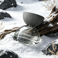 Flacon de parfum rond en verre, nouveau design 2026, gris luxueux, 100 ml, flacon de parfum unique avec boîte
