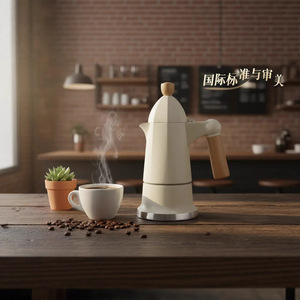 Cafetière Moka italienne à valve unique <span class=keywords><strong>avec</strong></span> poignée en bois, petite cafetière rétro style pagode, <span class=keywords><strong>machine</strong></span> à expresso légère et luxueuse pour la maison - Product Image 6