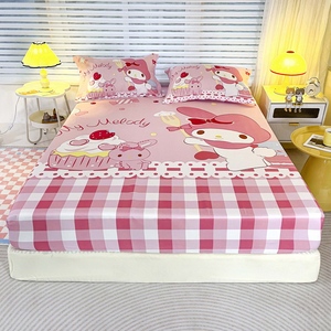 Ensemble de literie Cake <span class=keywords><strong>My</strong></span> Melody 3 pièces, imprimé de dessins animés mignons, drap-housse tout compris - Product Image 4