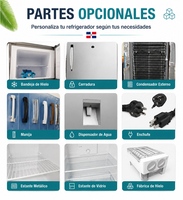 Réfrigérateur à double porte avec écran LED 310L, vitre VCM couleur, congélateur inférieur, pour la maison
