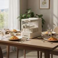 Machine à pâte électrique automatique en plastique de qualité alimentaire pour usage domestique, pour la cuisson de pizzas, pains, pâtes et nouilles, 260W, garantie 1 an