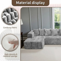 Canapé modulaire surdimensionné en forme de U, convertible en lit, avec double chaise longue sectionnelle, poche de rangement latérale et oreillers personnalisables