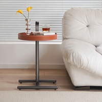 Table console moderne de luxe Botai avec poignée intégrée en cuir et acier inoxydable pour salon, chambre et balcon