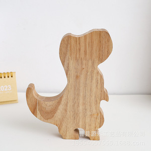 Tirelire en bois en forme d'animal de dessin animé, tirelire transparente Tyrannosaurus Rex, pot à monnaie, décoration de bureau - Product Image 3