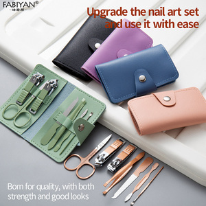 7 trong 1 Nail Clipper Kit Nail tập tin kéo Carbon thép làm móng chân chăm sóc <span class=keywords><strong>Set</strong></span> với PU trường hợp - Product Image 2