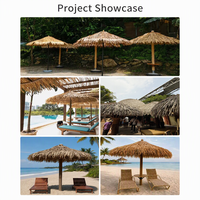 Parasol de jardin anti-UV et imperméable avec structure pliable pour piscine, terrasse, hôtel, design côtier