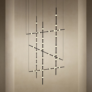 โคมไฟระย้าสไตล์นอร์ดิกแบบมินิมอลทันสมัยสำหรับห้องนอน บันได บาร์ เคาน์เตอร์ ใช้ไฟ AC โคมไฟตั้งโต๊ะข้างเตียงแบบดีไซน์เนอร์ - Product Image 5