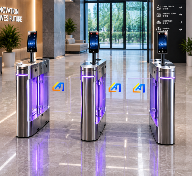 Small Size Swing Gate Turnstile Automatic Speed Pedestrian Biometric Face Recognition Access Control System for Office Building
