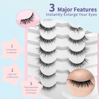 Faux cils 3D volumineux en PBT, effet fourrure de fée, naturels et légers, lot de 7 paires, fournisseur en gros