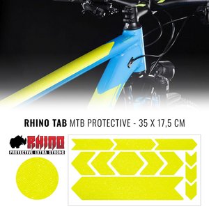 Kit de pegatinas de protección para cuadro de bicicleta MTB Fluo Yellow Rhino 35X17,5 cm Escudo de marco de licencia duradero - Product Image 1