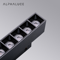 Luminaire linéaire magnétique à mise au point carrée 48V, système d'éclairage Commercial mobile à Led à intensité variable